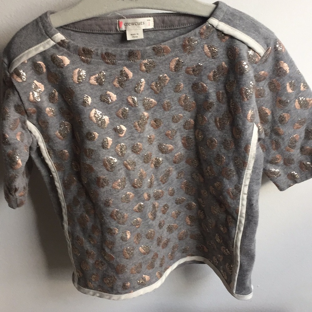 JCREW Girls top leopard and glitter⭐️